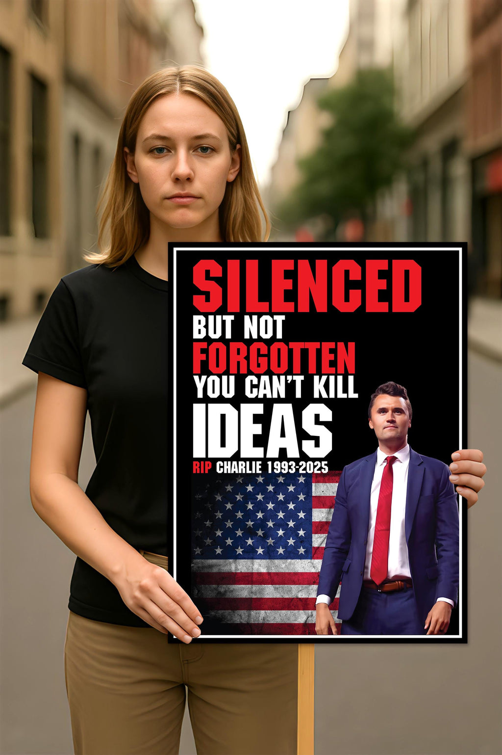 Justice for Charlie Protest Sign, A True Patriot Charlie Kirk Sign, Charlie Kirk Is My Hero, Charlie Kirk Freedom Political Poster Sign