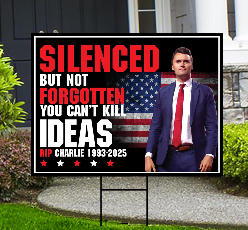 Justice for Charlie Yard Sign, A True Patriot Charlie Kirk Sign, Charlie Kirk Is My Hero Sign, Charlie Kirk Freedom Sign with Metal H-Stake