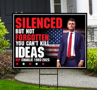 Justice for Charlie Yard Sign, A True Patriot Charlie Kirk Sign, Charlie Kirk Is My Hero Sign, Charlie Kirk Freedom Sign with Metal H-Stake