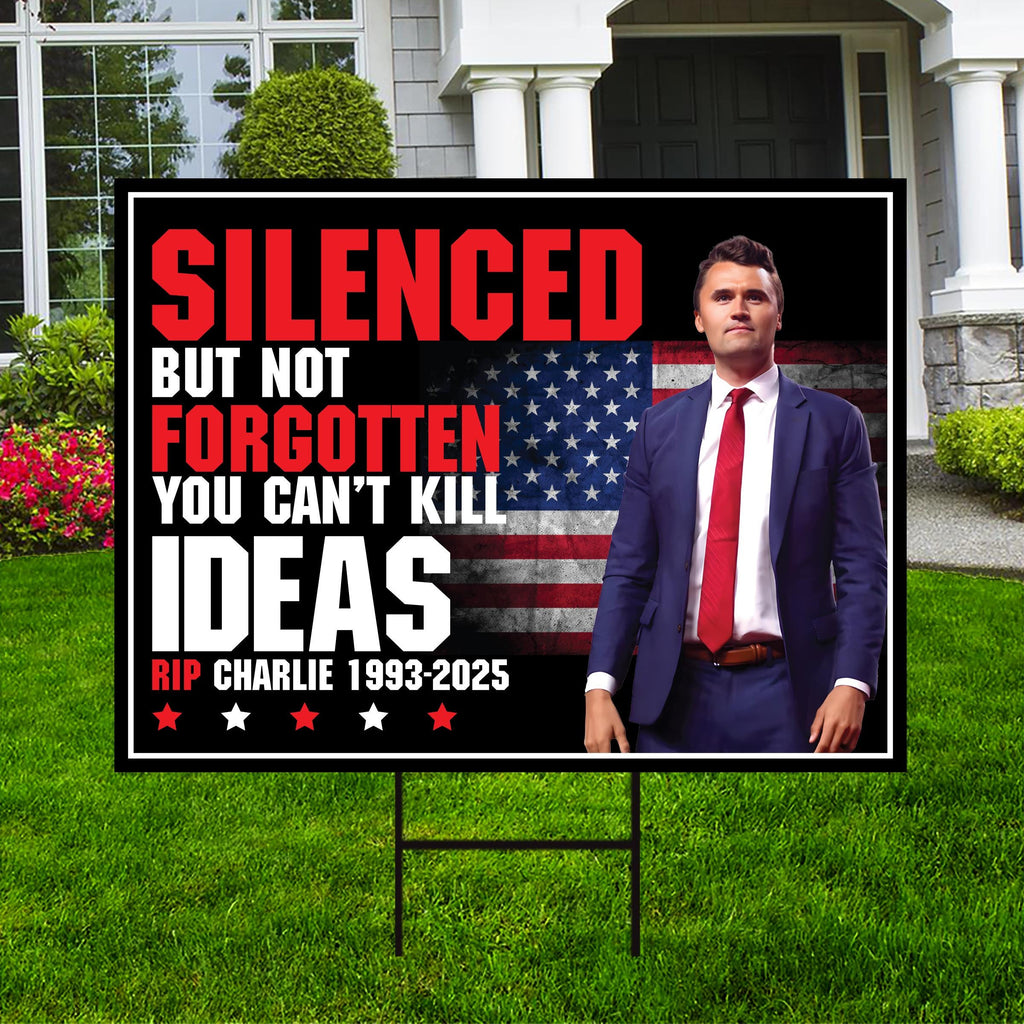 Justice for Charlie Yard Sign, A True Patriot Charlie Kirk Sign, Charlie Kirk Is My Hero Sign, Charlie Kirk Freedom Sign with Metal H-Stake