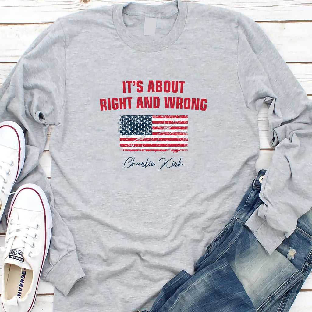 Justice for Charlie Long Sleeve Shirt, A True Patriot Charlie Kirk Shirt, Charlie Kirk Is My Hero Tee