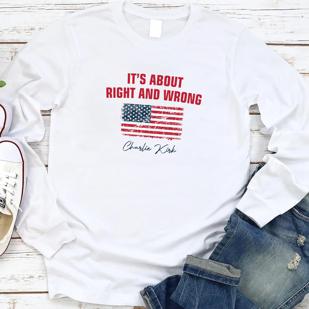 Justice for Charlie Long Sleeve Shirt, A True Patriot Charlie Kirk Shirt, Charlie Kirk Is My Hero Tee