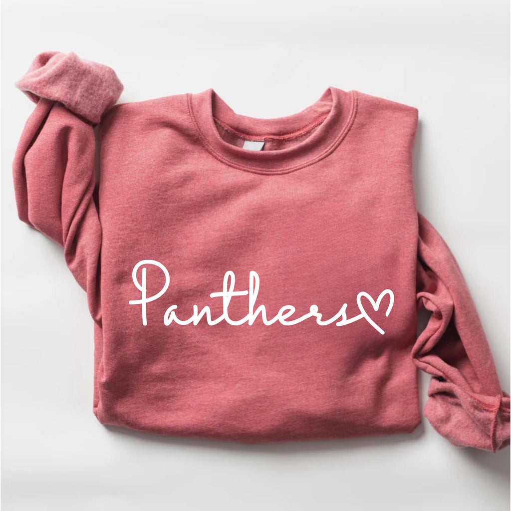 Custom Team Name with Heart Sweatshirt, School Spirit Wear Graphic Shirt, Personalized Football Team Sweatshirt