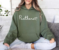 Custom Team Name with Heart Hoodie, School Spirit Wear Graphic Shirt, Personalized Football Team Hoodie