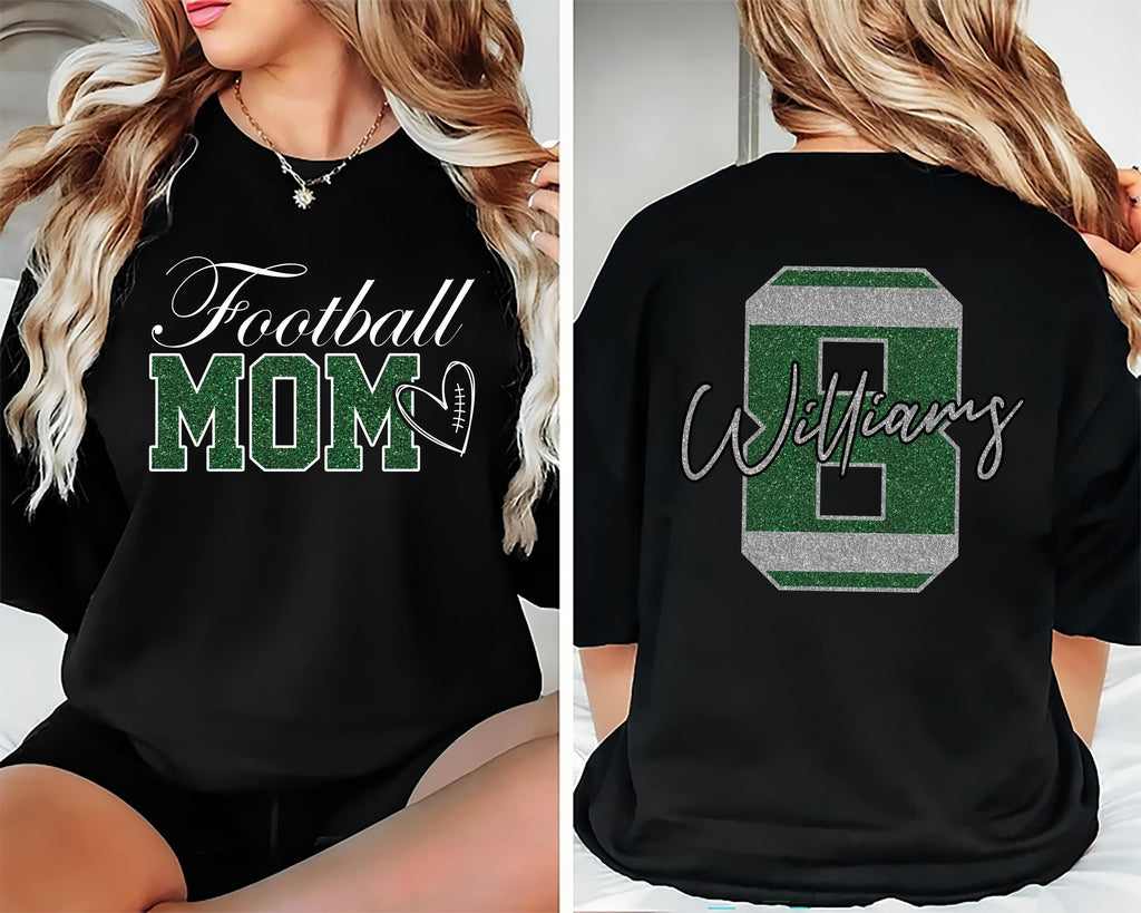 Custom Football Mom Shirt, Football Mama Shirt, Football Tee for Women, Front Back
