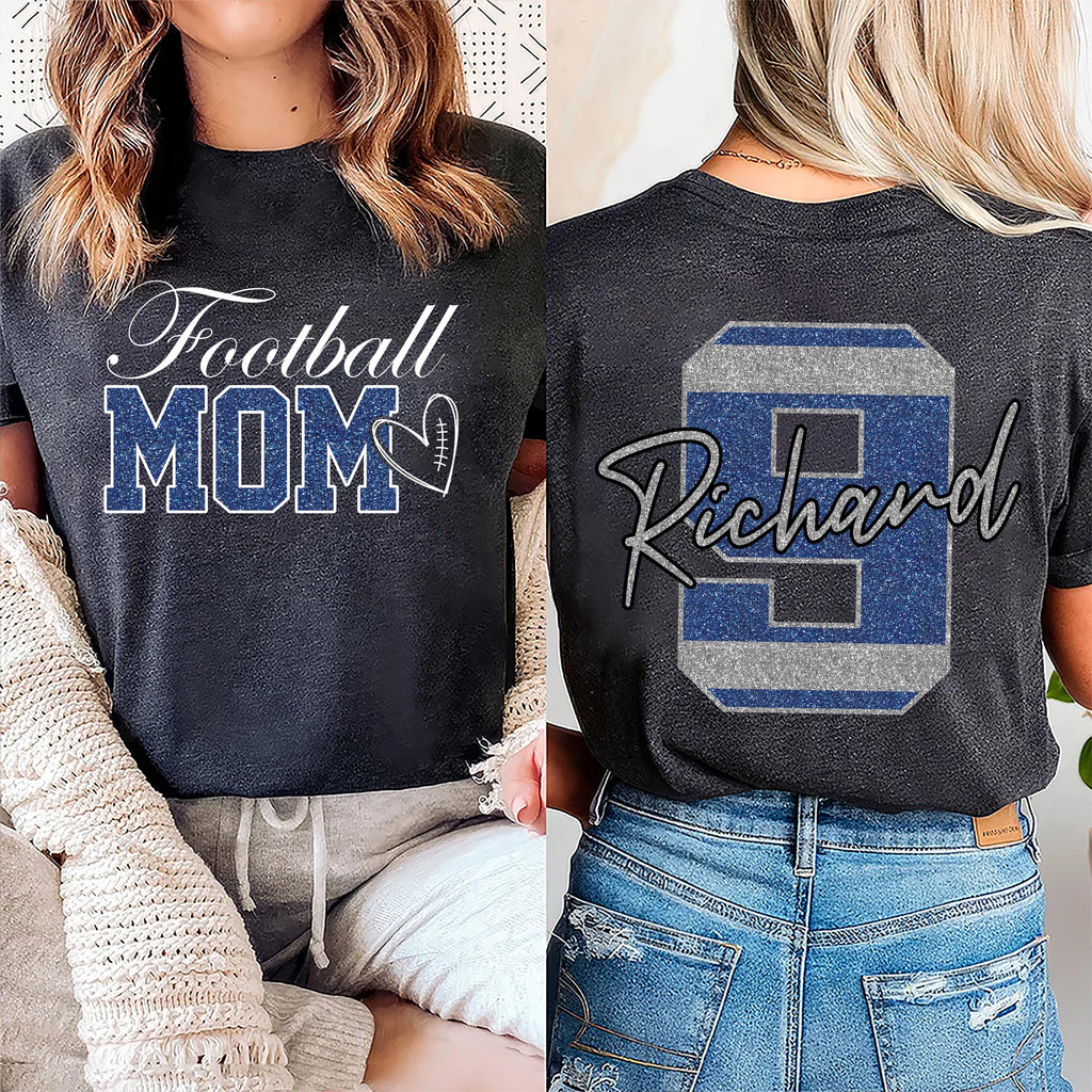 Custom Football Mom Shirt, Football Mama Shirt, Football Tee for Women, Front Back