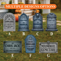 Personalized Halloween Tombstone Yard Signs, Custom Graveyard Decorations with Stakes, Funny Haunted House Outdoor Spooky Lawn Décor