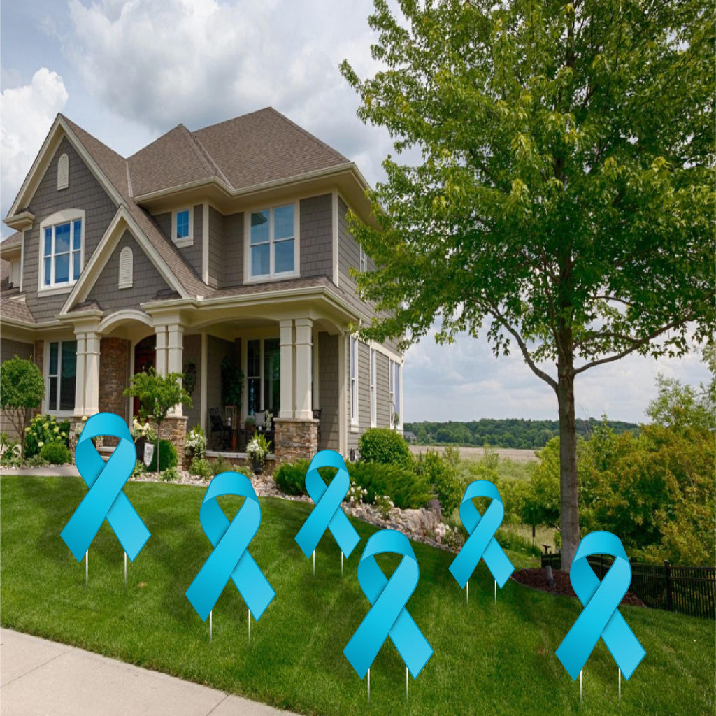 Awareness Yard Signs, Ribbon Lawn Decorations with Metal Stakes, Waterproof Health Awareness Outdoor Garden Patio Church Event Décor