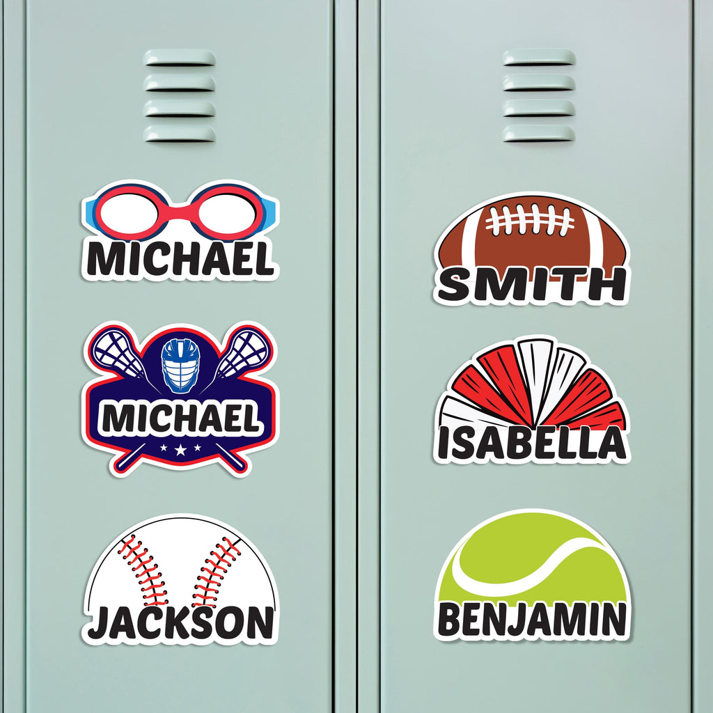 Personalized Sports Locker Magnet, Custom Name School Magnet, Football, Baseball, Soccer, Basketball, Cheer, Softball Team Player Magnet