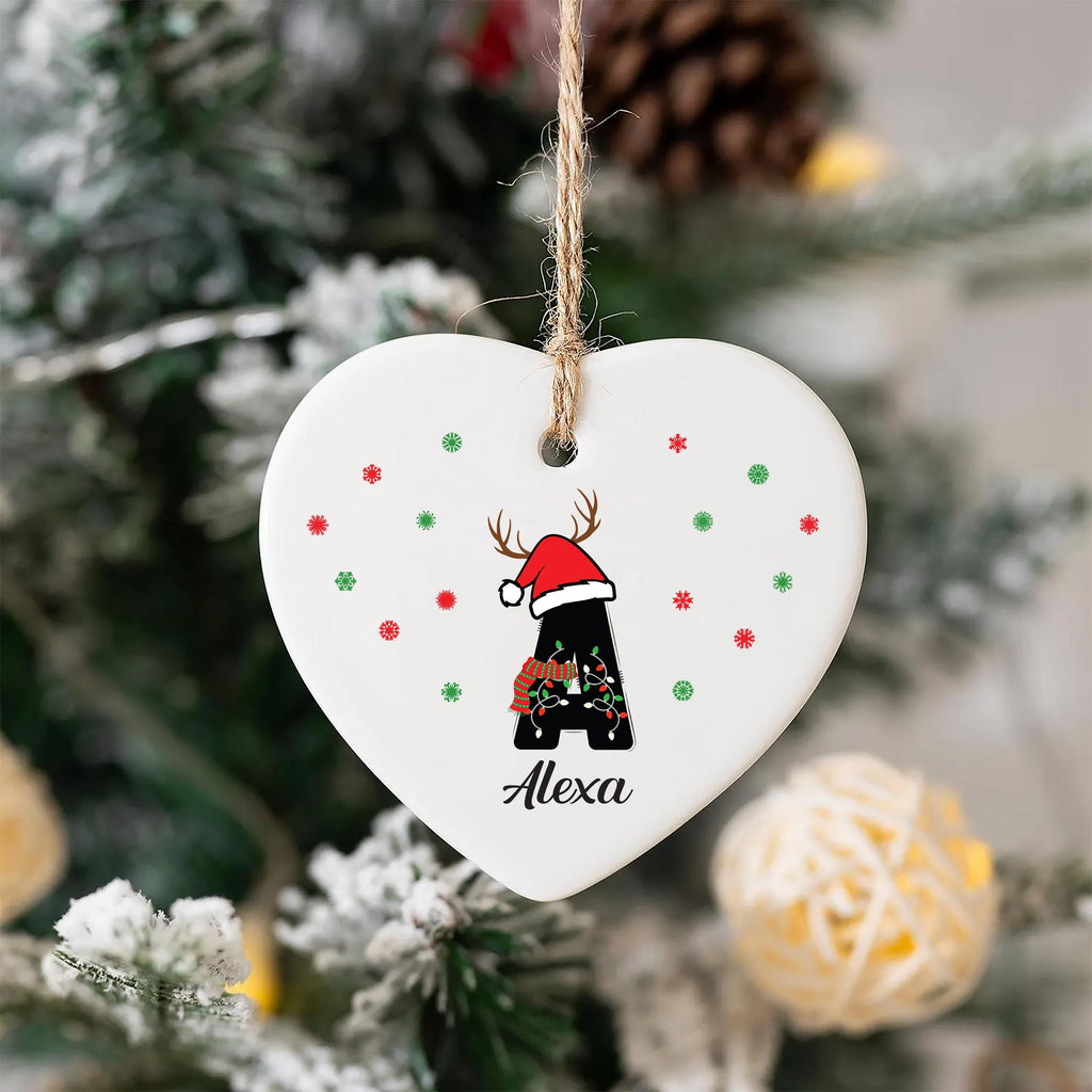 Letter Name Ornament, 2025 Family Ornament, Personalized Initial Christmas Ornament, Custom Monogram Ornament, Family Holiday Keepsake Gift