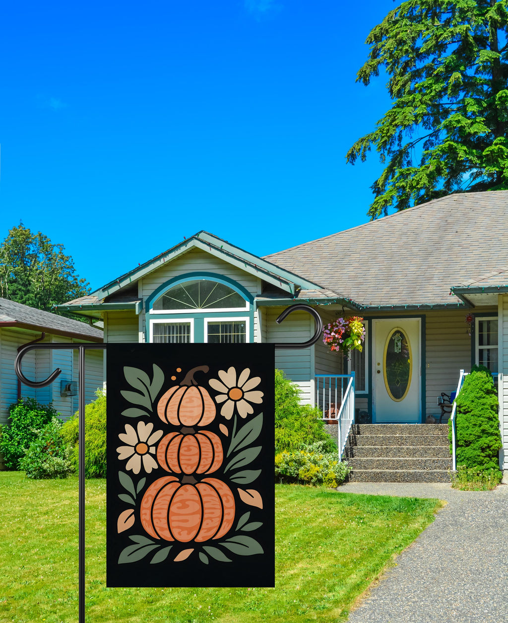 Anti-Trump Autumn Pumpkin Protest Garden Flag, Thanksgiving Resist Fascism Yard Flag, Subtle Political Decor, Harvest Fall Outdoor Flag