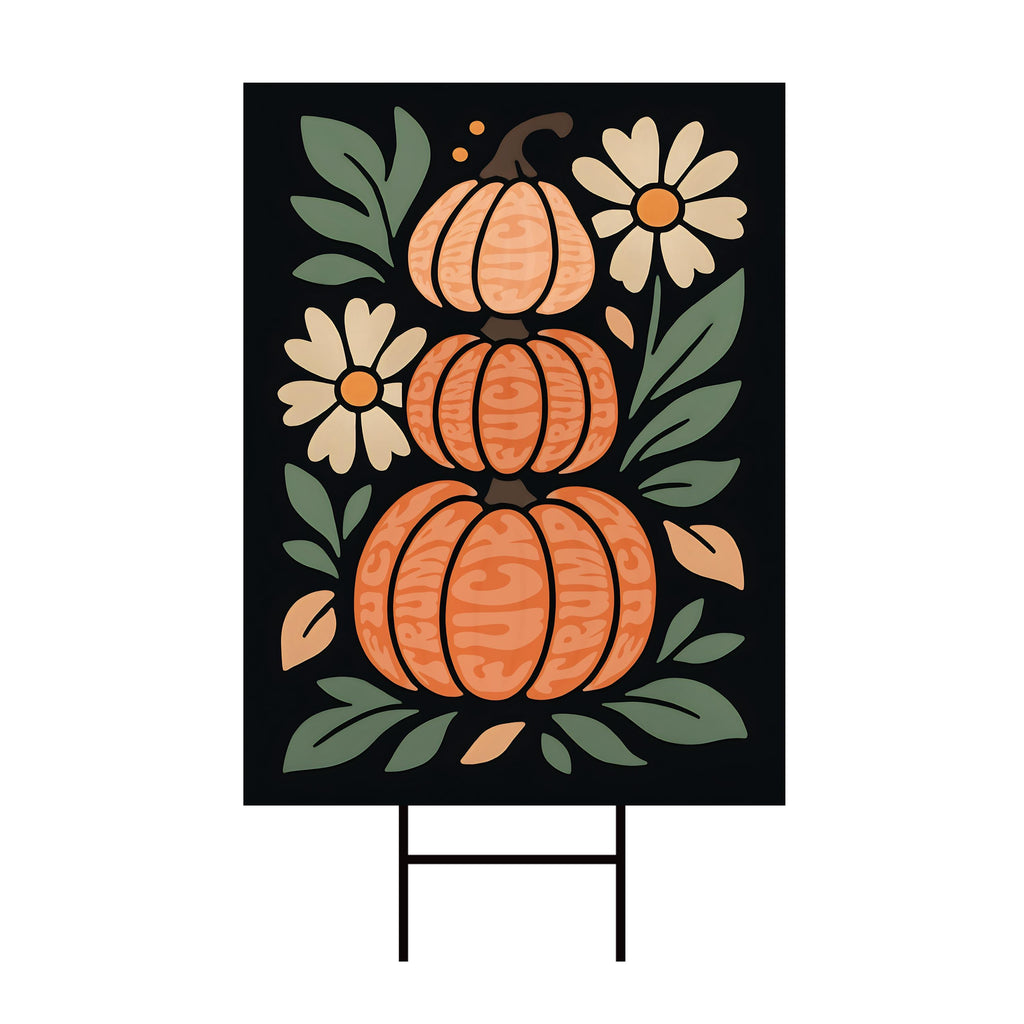 Anti-Trump Autumn Pumpkin Yard Sign, Subtle Political Protest Lawn Sign, Thanksgiving Resist Fascism Harvest Fall Yard Sign with H-Stake