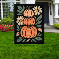 Anti-Trump Autumn Pumpkin Yard Sign, Subtle Political Protest Lawn Sign, Thanksgiving Resist Fascism Harvest Fall Yard Sign with H-Stake