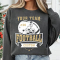 Custom Football Sweatshirt, Helmet and Ball Sports Shirt, Player Number Name Sweatshirt