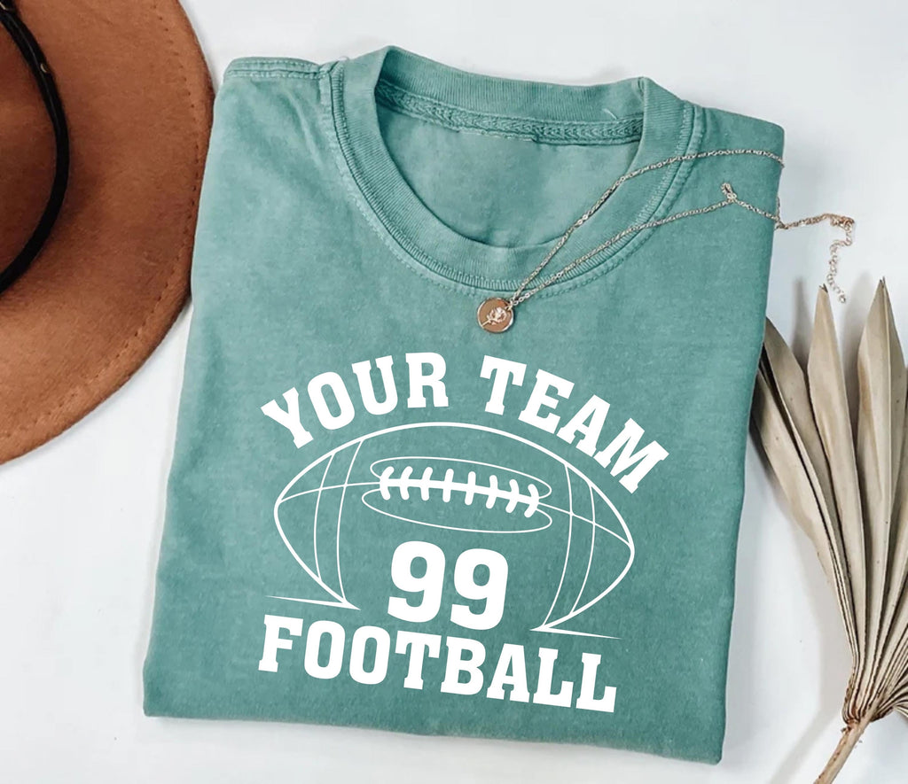 Custom Football Team Name and Number Shirt, Personalized Game Day Football Tee