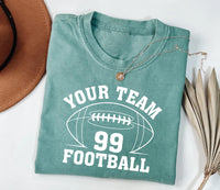 Custom Football Team Name and Number Shirt, Personalized Game Day Football Tee