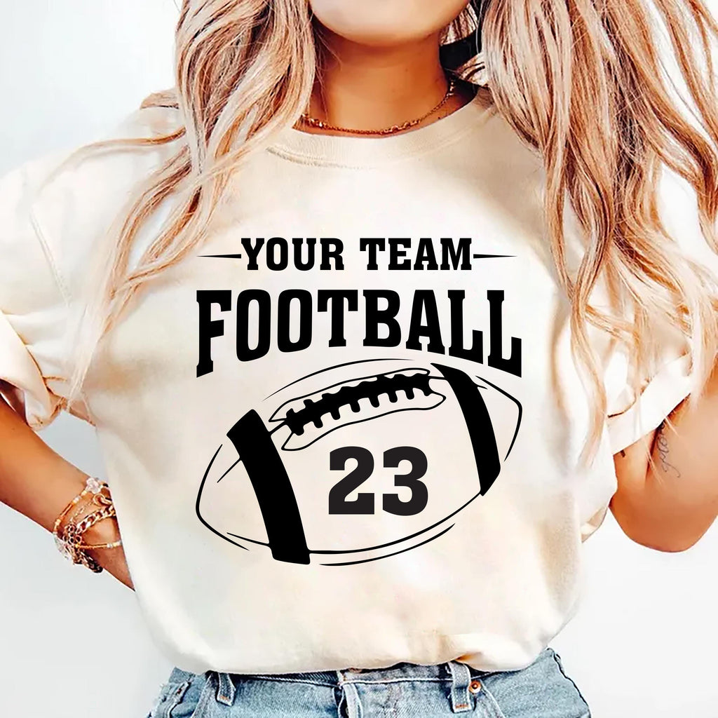 Custom Football Team Name and Number Shirt, Personalized Game Day Football Tee