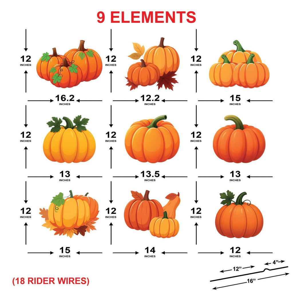 Pumpkin Yard Signs, Fall Harvest Lawn Decorations with Stakes, Thanksgiving Outdoor Garden Patio Walkway Autumn Holiday Party Décor