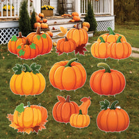 Pumpkin Yard Signs, Fall Harvest Lawn Decorations with Stakes, Thanksgiving Outdoor Garden Patio Walkway Autumn Holiday Party Décor