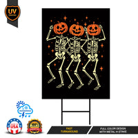 Halloween Anti-Trump Skeleton Yard Sign, Subtle Political Protest Lawn Sign, Resist Hate Outdoor Decoration, Activist Rally Sign H-Stake