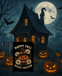 Resist Fascism Anti-Trump Halloween Garden Flag, Political Protest Flag, Resist Hate Flag, Anti-Trump Flag, Resist Racism Flag