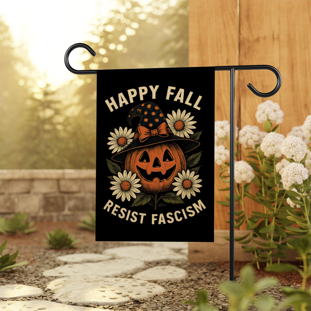 Resist Fascism Anti-Trump Halloween Garden Flag, Political Protest Flag, Resist Hate Flag, Anti-Trump Flag, Resist Racism Flag