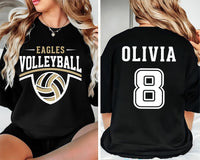 Custom Volleyball Team Name and Number Shirt, Volleyball Mom Shirt, Volleyball Team Tee, Front Back