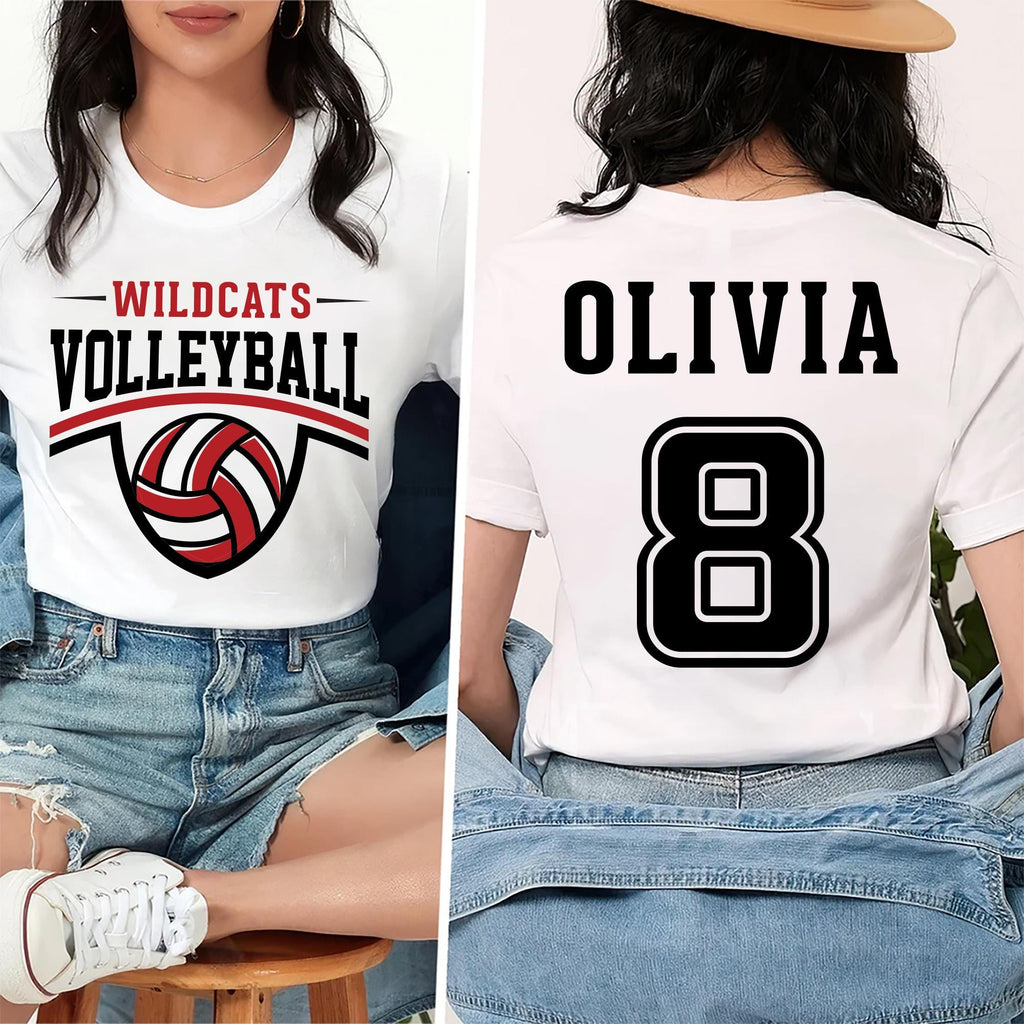 Custom Volleyball Team Name and Number Shirt, Volleyball Mom Shirt, Volleyball Team Tee, Front Back
