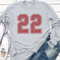 Custom Number Long Sleeve Shirt, Game Day Number Shirt, Custom Football Tee