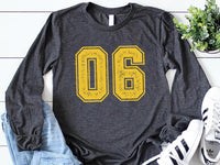 Custom Number Long Sleeve Shirt, Game Day Number Shirt, Custom Football Tee