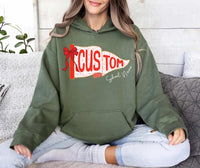School Spirit Hoodie, Custom Watercolor Pennants Flag Shirt, Girly Coquette Mascot Pennant Hoodie