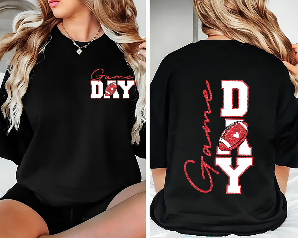Game Day Football Shirt, Football Season Shirt, Mom Football Tee, Front Back