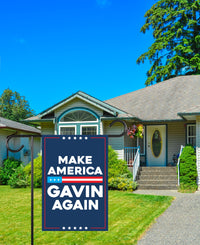 Make America Gavin Again Garden Flag, 12x18 Inch Double Sided, Gavin Newsom For President, Presidential Election 2028, Newsom Political Flag
