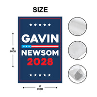 Make America Gavin Again Garden Flag, 12x18 Inch Double Sided, Gavin Newsom For President, Presidential Election 2028, Newsom Political Flag