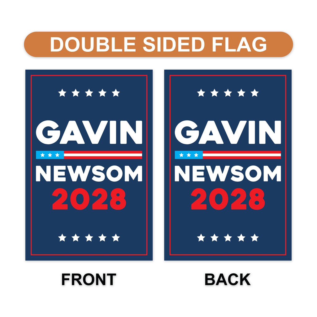 Make America Gavin Again Garden Flag, 12x18 Inch Double Sided, Gavin Newsom For President, Presidential Election 2028, Newsom Political Flag