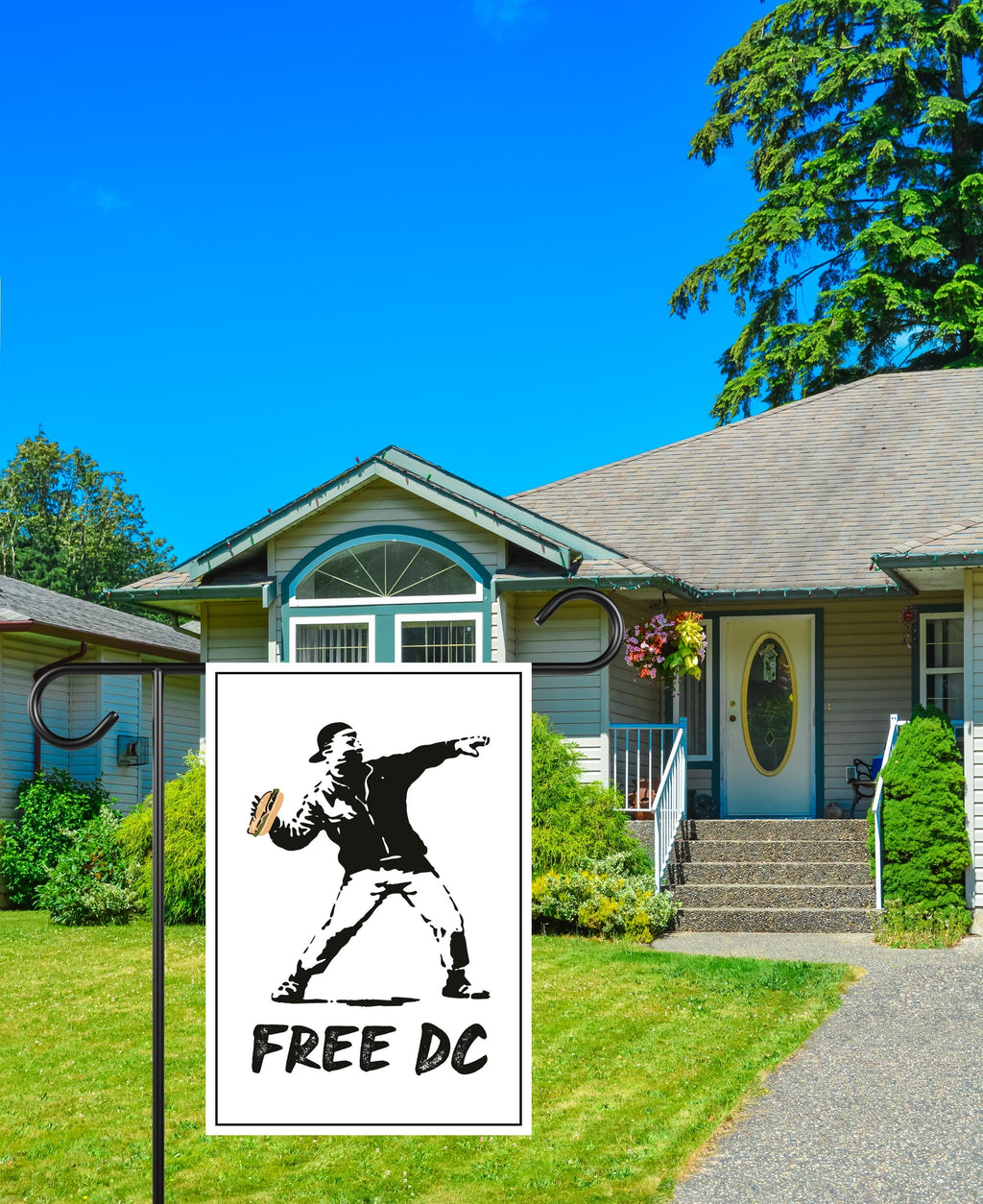 Free DC Garden Flag, 12x18 Inch Double Sided, No Kings Protest, Resist Hate Flag, Anti-Trump Flag, Resist Racism Flag, Resist Fascism Flag