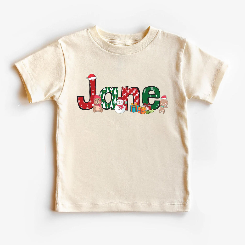 Custom Christmas Kids Shirt, Personalized Christmas Name Shirt, Toddler Christmas Tee