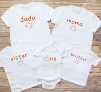 One Little Pumpkin First Birthday Shirt, Pumpkin Themed 1st Birthday Matching Shirt, Mama Little Pumpkin Tee, First Birthday Family Shirt