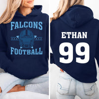 Retro Football Shirt, Personalized Name Number Mascot and Colors Shirt, Custom Game Day Team Tee, Front Back