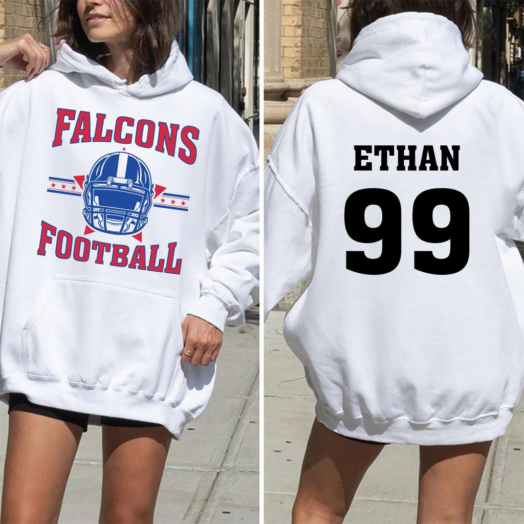 Retro Football Shirt, Personalized Name Number Mascot and Colors Shirt, Custom Game Day Team Tee, Front Back