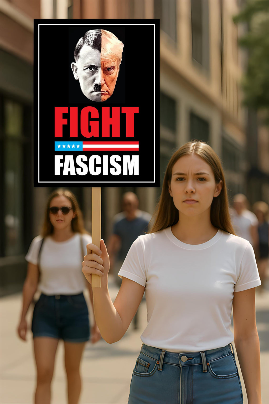 FIGHT FASCISM, No Kings In America Protest Sign, Anti-Trump Resistance, Democracies Have No Kings Political Activist Poster, Resist Fascism Rally Sign