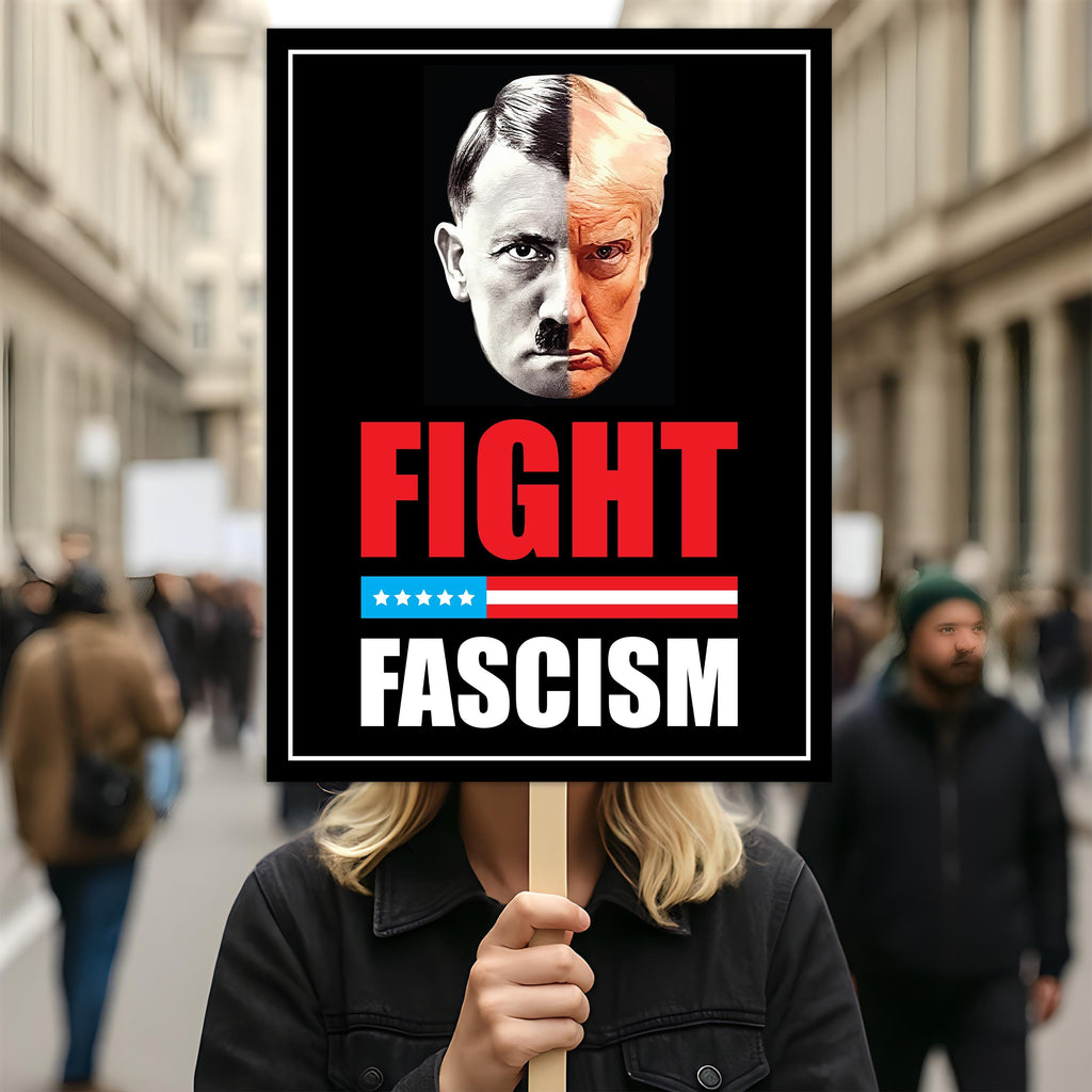 FIGHT FASCISM, No Kings In America Protest Sign, Anti-Trump Resistance, Democracies Have No Kings Political Activist Poster, Resist Fascism Rally Sign