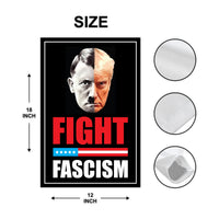FIGHT FASCISM Garden Flag, 12x18 Inch Double Sided, Democracy Not Oligarchy, Anti-Trump Flag, Resist Racism, Resist Fascism