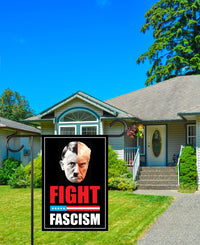 FIGHT FASCISM Garden Flag, 12x18 Inch Double Sided, Democracy Not Oligarchy, Anti-Trump Flag, Resist Racism, Resist Fascism