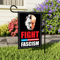 FIGHT FASCISM Garden Flag, 12x18 Inch Double Sided, Democracy Not Oligarchy, Anti-Trump Flag, Resist Racism, Resist Fascism