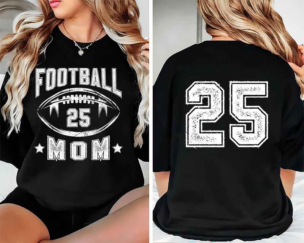 Football Mom Shirt, Retro Football Mama Shirt, Team Mom Tee, Front Back