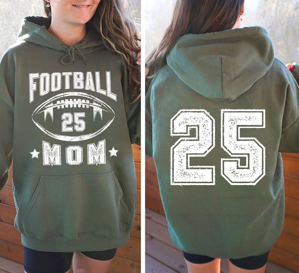Football Mom Shirt, Retro Football Mama Shirt, Team Mom Tee, Front Back