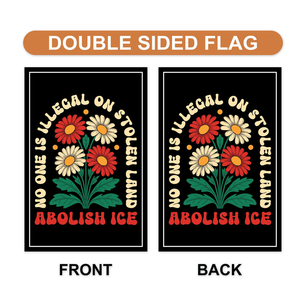 Abolish ICE Garden Flag, 12x18 Inch Double Sided, Democracy Not Oligarchy, Anti-Trump Flag, Resist Racism, Resist Fascism