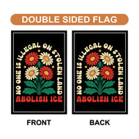 Abolish ICE Garden Flag, 12x18 Inch Double Sided, Democracy Not Oligarchy, Anti-Trump Flag, Resist Racism, Resist Fascism