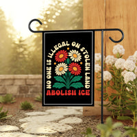 Abolish ICE Garden Flag, 12x18 Inch Double Sided, Democracy Not Oligarchy, Anti-Trump Flag, Resist Racism, Resist Fascism